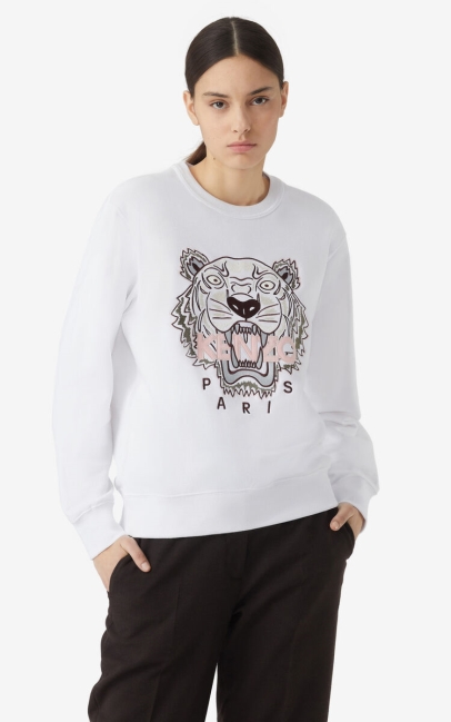 Kenzo Women Tiger Sweatshirt White